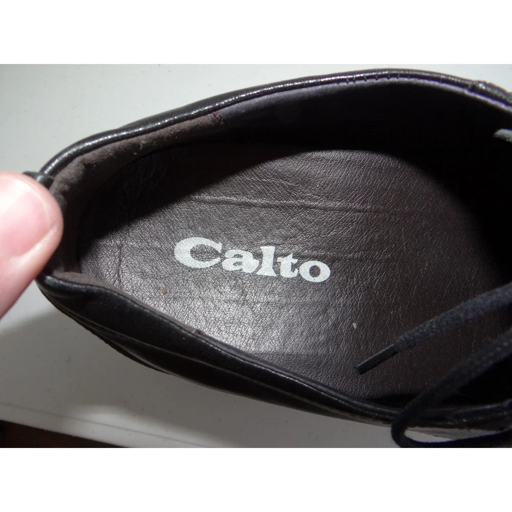 Calto Mens Black Leather Elevator Dress Shoes Cap Toe Oxford S3705 US 12
